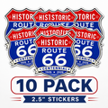 10 pack of 2.5 inch Historic Route 66 Centennial 1926 2026 vinyl stickers