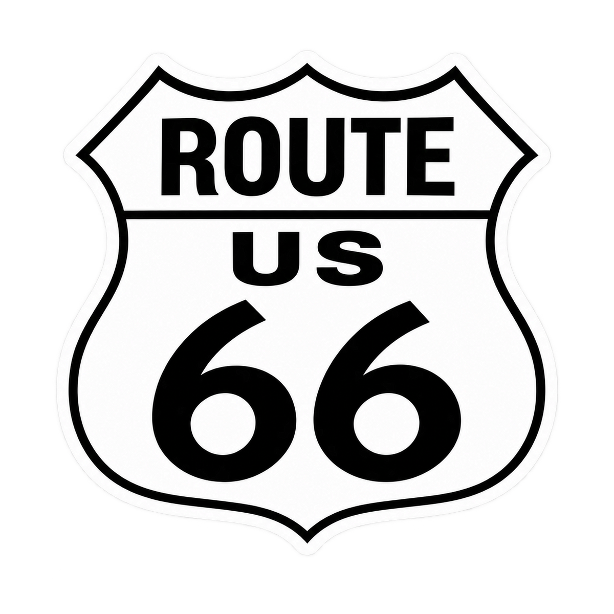 Route US 66 Shield Stickers – 2.5" Vinyl Sticker 10 Pack